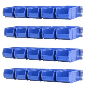 Parts Bins & Wall Rail Set 20 x Size 2